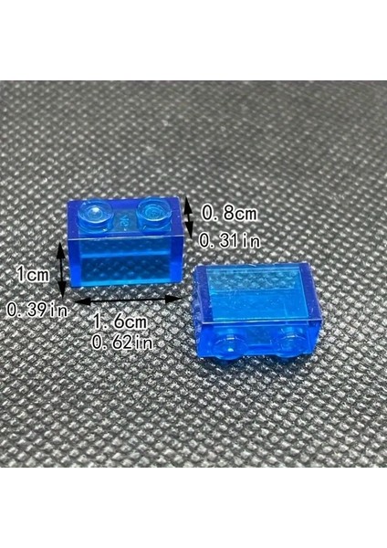40PCS/ÇANTA Küçük Parçacıklar Tuğlalar Şeffaf Net Tuğla 1x2 Yapı Bloğu Klasik Dökme Parçalar Aksesuarlar Çocuklar Için Oyuncaklar Renk: Mavi (Yurt Dışından)