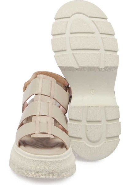 Bej Hakiki Deri Kadın Sandalet - K24Y1SN67154-S5Y fırsatları