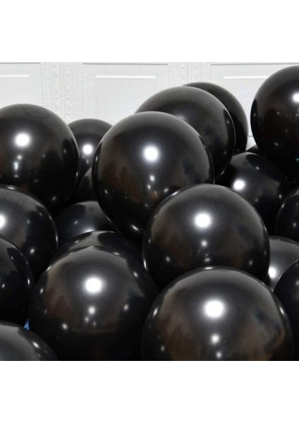 Metalik Balon Siyah 10 Adet