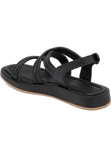 Siyah Hakiki Deri Kadın Sandalet - K24Y1SN67420-A23