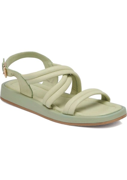 Yeşil Hakiki Deri Kadın Sandalet - K24Y1SN67420-G81