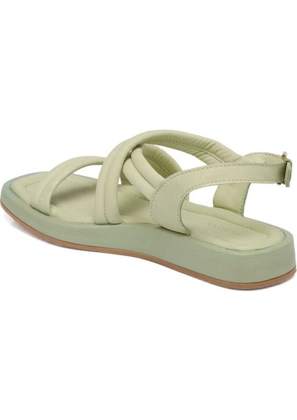 Yeşil Hakiki Deri Kadın Sandalet - K24Y1SN67420-G81