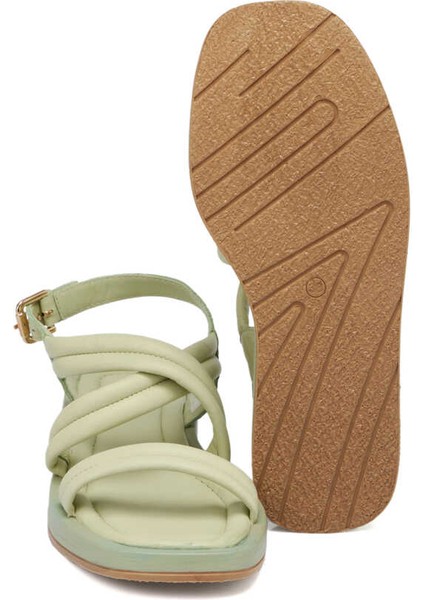 Yeşil Hakiki Deri Kadın Sandalet - K24Y1SN67420-G81
