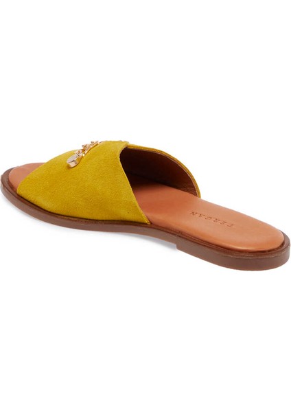 Taba Süet Deri Kadın Terlik - K24Y1TR67429-K59 Taba