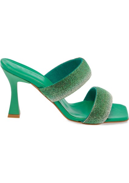 Yeşil Deri-Vegan Kadın Terlik - K24Y1TR67431-G81 modelleri