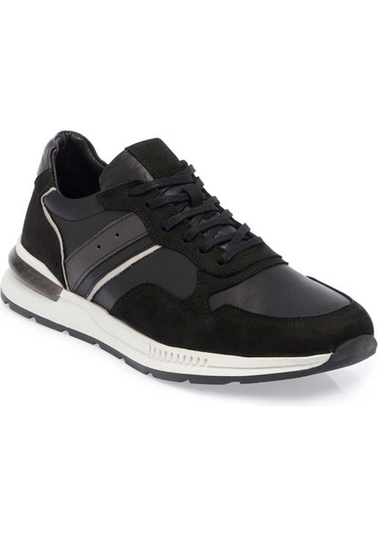 Siyah Hakiki Deri Erkek Sneaker - E24I1AY56913-A64