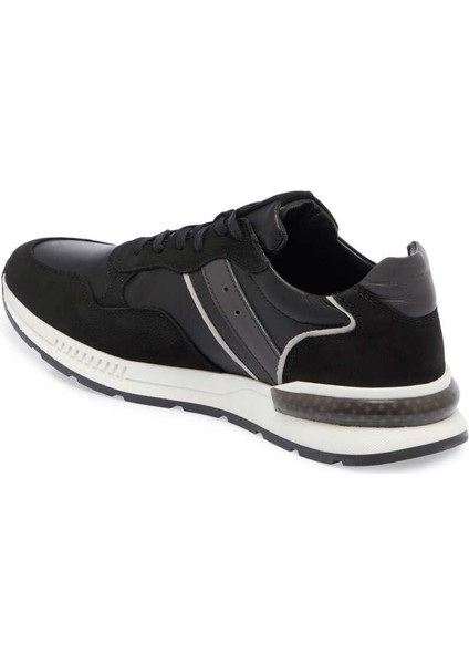 Siyah Hakiki Deri Erkek Sneaker - E24I1AY56913-A64