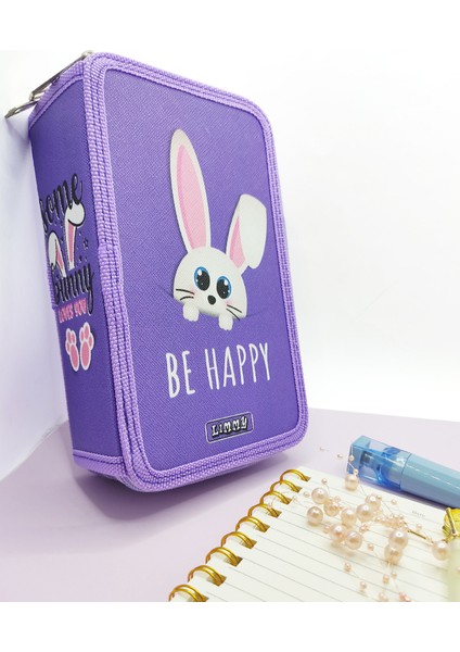 Xl Jumbo Model Sevimli Tavşan Kalem Kutusu Organizer Kalemkutu 3 Bölmeli Kalemlik Mor fiyatları