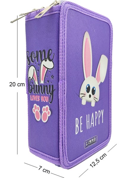 Xl Jumbo Model Sevimli Tavşan Kalem Kutusu Organizer Kalemkutu 3 Bölmeli Kalemlik Mor fırsatları