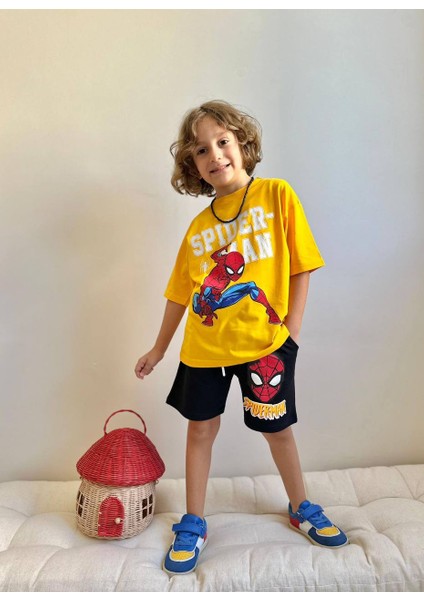 Erkek Çocuk Basklı Şortlu Takım 3-10 Yaş