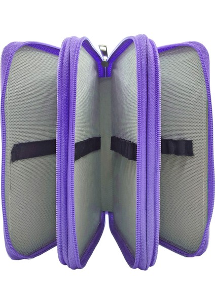 Xl Jumbo Model Sevimli Tavşan Kalem Kutusu Organizer Kalemkutu 3 Bölmeli Kalemlik Mor indirimleri