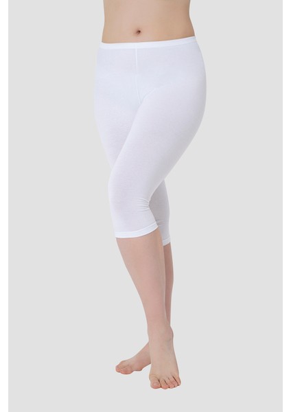 Kadın Beyaz Likra Kapri 2'li Set fiyatları