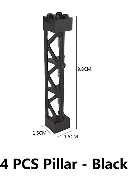 5pcs 8 X16 Noktalar Base Plaka Klasik Moc Dıy Cıty Fakılar Yapı Taşları Tuğlalar 92438 Çocuk Oyuncakları Ile Uyumlu Parçalar Hediye Renk: 4pcs Pillar Siyah (Yurt Dışından)