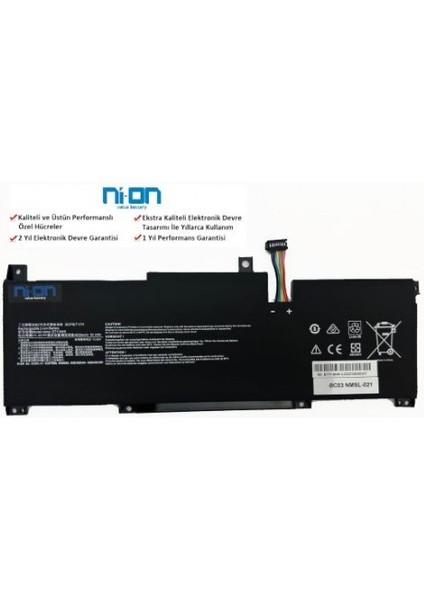 Nion Msi Summit B14-A11M A11MOT MS-14D2 MS-14D3 Uyumlu Notebook Batarya - Pil