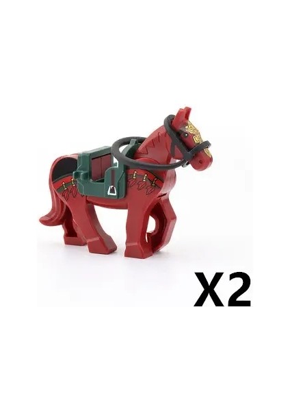 Askeri Savaş At Yapı Blokları Ortaçağ Şövalyeleri Figürler Süvari Mount Hayvan At Aksesuarları Saddles Halat Blokları Oyuncaklar C360 Renk: Ct-2pcs (Yurt Dışından)