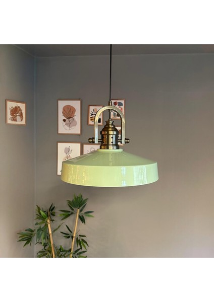 Açe Mint Tekli Delikli Eskitme Başlık Avize Retro Sarkıt Ofis Showroom Salon Mutfak Avizeleri