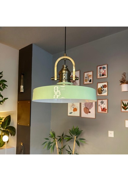 Açe Mint Tekli Delikli Eskitme Başlık Avize Retro Sarkıt Ofis Showroom Salon Mutfak Avizeleri