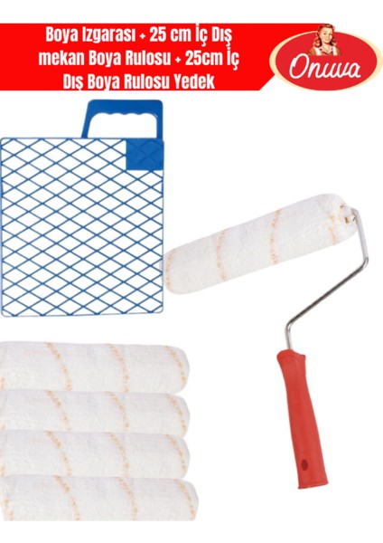 Boya Izgarası + 25 cm Iç Dış Mekan Boya Rulosu + 25CM Iç Dış Boya Rulosu Yedek