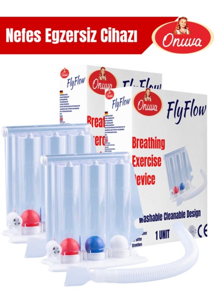 Triflo Solunum Egzersiz Cihazı 3 Aşamalı Üfleme Toplu Nefes Egzersizi 2'li Paket