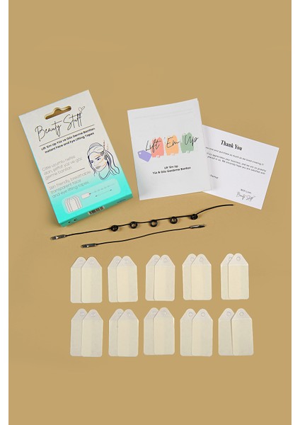 Lift 'em Up Yüz & Göz Germe Bantları-(20’li Paket) Siyah Lastikli (Made in USA)