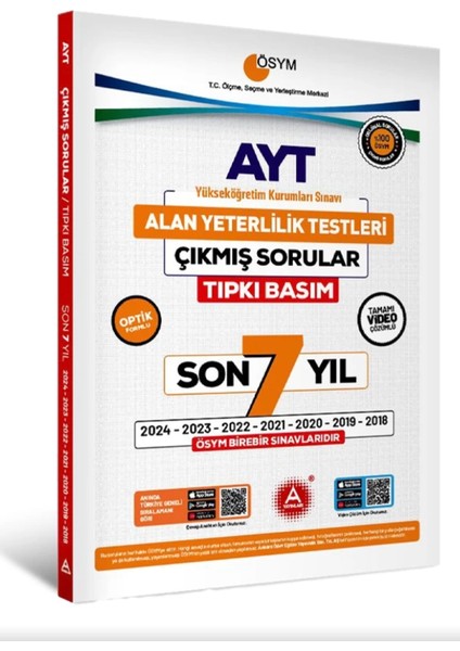 Son 7 Yıl AYT Çıkmış SORULAR - 2024 - 2023 - 2022 - 2021 - 2020 - 2019 - 2018 Yılları