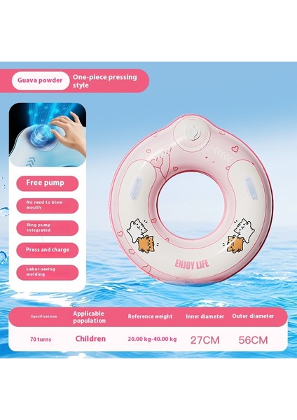 Yetişkin Çocuk Yüzme Halkası Pres Tipi Şişme Bebek Boyun Halkası Çift Katmanlı Koltuk Altı Halkası Kalınlaştırıcı Yüzme Halkası (Yurt Dışından)