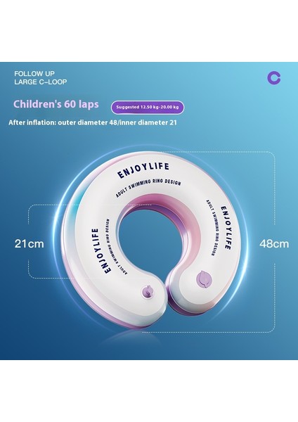 Yetişkin Çocuk Yüzme Halkası Pres Tipi Şişme Bebek Boyun Halkası Çift Katmanlı Koltuk Altı Halkası Kalınlaştırıcı Yüzme Halkası (Yurt Dışından)