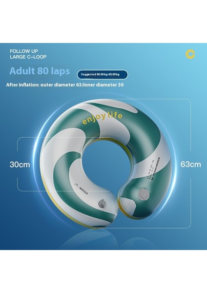 Yetişkin Çocuk Yüzme Halkası Pres Tipi Şişme Bebek Boyun Halkası Çift Katmanlı Koltuk Altı Halkası Kalınlaştırıcı Yüzme Halkası (Yurt Dışından)