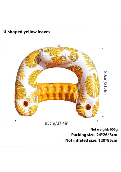Şişme Yüzer Yatak Yetişkin Havuzu Yüzer Sandalye Aqua Kanepe U-Back Recliner (Yurt Dışından)
