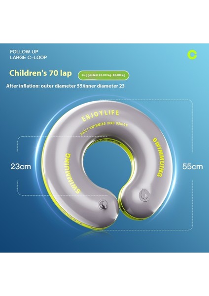 Yetişkin Çocuk Yüzme Halkası Pres Tipi Şişme Bebek Boyun Halkası Çift Katmanlı Koltuk Altı Halkası Kalınlaştırıcı Yüzme Halkası (Yurt Dışından)