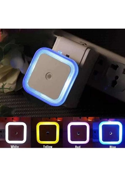 Fotoselli LED Gece Lambası, Mavi Renk Sensörlü Gece Lambası, 1 Watt Mavi Renk LED Gece Lambası