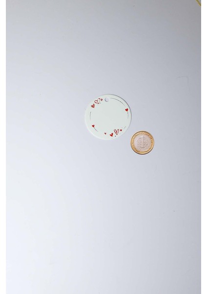 Kalp Baskılı Etiket / Etiketi -100 Adet (5 Cm) fiyatları