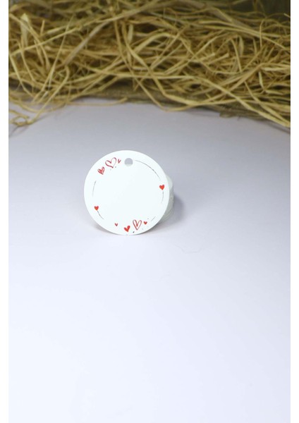 Kalp Baskılı Etiket / Etiketi -100 Adet (5 Cm) modelleri
