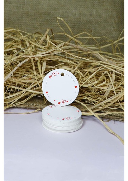 Kalp Baskılı Etiket / Etiketi -100 Adet (5 Cm) fırsatları