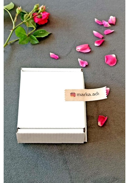 Kişiye Özel Etiket -144 Adet Kraft Sticker - Marka Etiketi (1,8 x 5.5 Cm) indirimleri