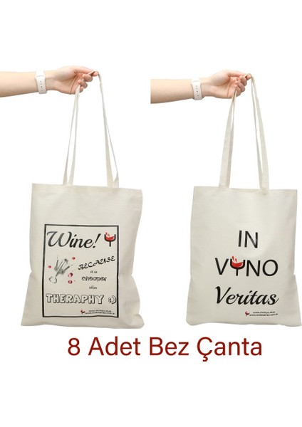 .club Şarap Temalı Bez Çanta – 8 Adet
