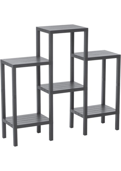 6 Raflı - Gri Modüler Ünite Plastik 108X100X29 cm