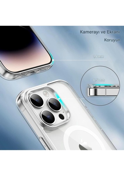 Apple iPhone 14 Pro Şeffaf Magsafe Kılıf Mtl Aksesuar