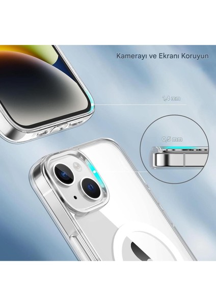 Apple iPhone 14 Şeffaf Magsafe Kılıf Mtl Aksesuar