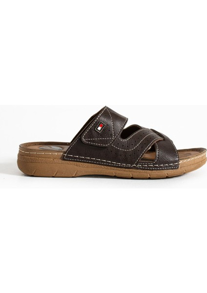 Erkek Deri () Ortopedik Cırtlı Ayarlanabilen Dikişli Rahat Şık Dışarı Içeri Erkek Terliği fiyatları