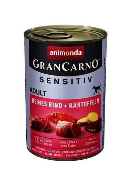 Gran Carno Sensitiv Sığırlı Patatesli Yetişkin Köpek Konservesi 6 Adet 400 gr