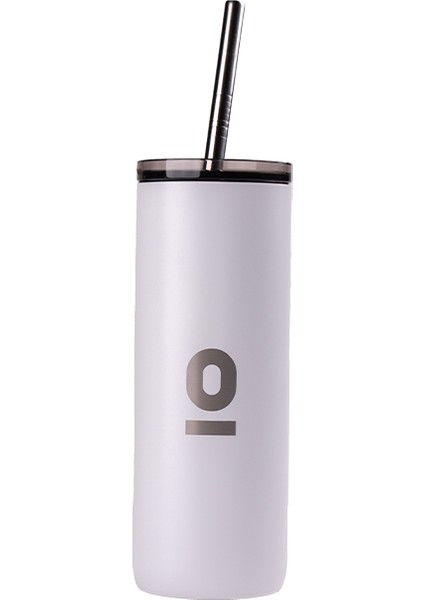 Paslanmaz Çelik Şeffaf Kapaklı Beyaz Mug Termos 600 ml No:84
