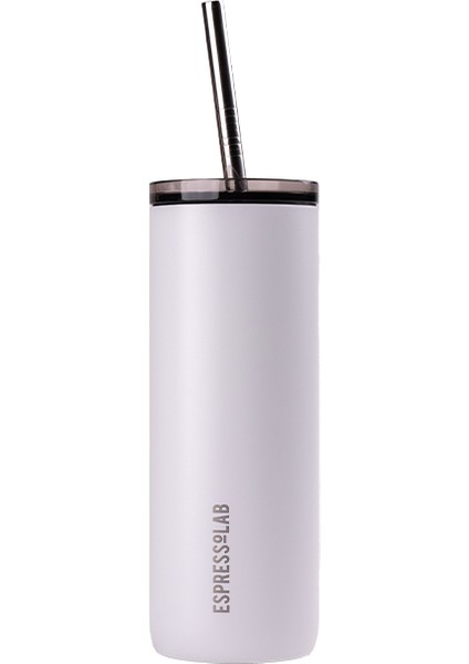 Paslanmaz Çelik Şeffaf Kapaklı Beyaz Mug Termos 600 ml No:84