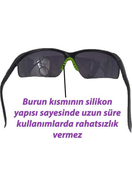 Bisiklet Güneş Gözlüğü Uv Korumalı Silikon Burunlu Ayarlanabilir Sap Koruyucu Bisikletçi Gözlük Füme