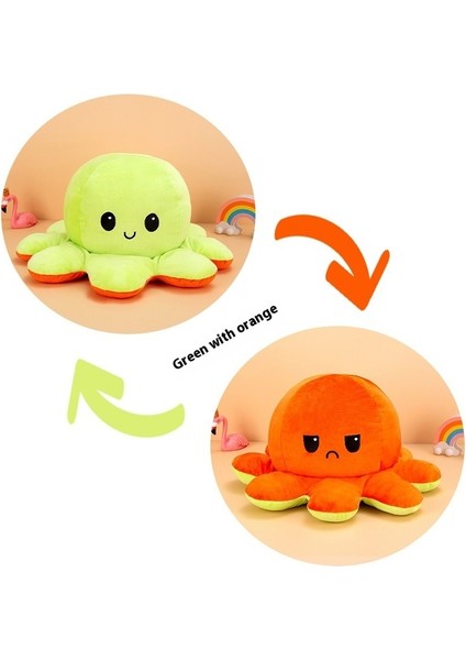 80 cm Çift Taraflı Yaratıcı Sevimli Çevir Değiştir Yüz Ahtapot Peluş Oyuncak Bebek Bebek Yastık Hediye (Yurt Dışından)