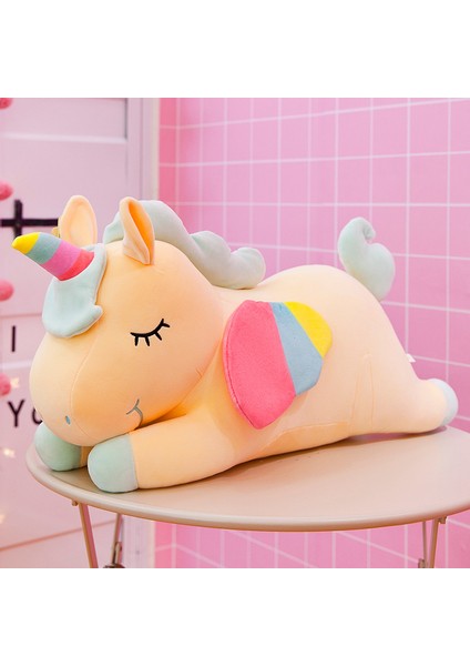 80 cm Melek Gökkuşağı Unicorn Peluş Bebek Bebek Yastık Hediye (Yurt Dışından)