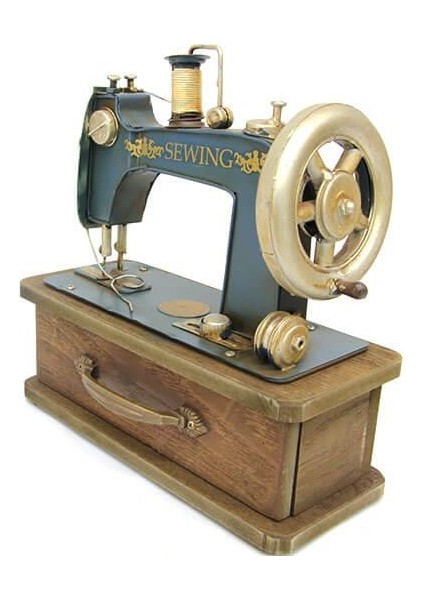 Dekoratif Metal Dikiş Makinesi Kutulu Biblo Hediyelik modelleri