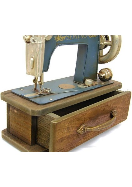 Dekoratif Metal Dikiş Makinesi Kutulu Biblo Hediyelik fırsatları