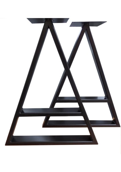 Üçgen Tasarım Profil Masa Ayağı Siyah Renk 1 Takım