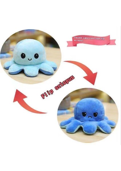 80 cm Çift Taraflı Yaratıcı Sevimli Çevir Değiştir Yüz Ahtapot Peluş Oyuncak Bebek Bebek Yastık Hediye (Yurt Dışından)
